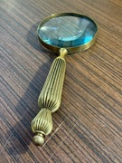 Stare mosiężne szkło powiększająca solidne masywne Lupa