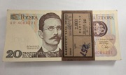 Paczka bankowa 20 zł 1982 r seria AR 