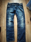 Spodnie męskie 34/32 klasyczne jeans miękki dziury Diesel Krooley pas96