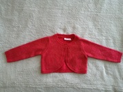 Czerwony elegancki błyszczący zapinany świąteczny sweter bolerko So Cute 80