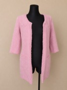 Pudrowy płaszcz boucle bawełna Zara 3/4 S (779)