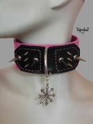Harness Choker BDSM Punk Goth Metal - Obroża skórzana Hekate 7 - TotenKot