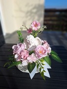 Stroik z pięknym aniołkiem,Różowy Stroik dla dziecka na cmentarz 