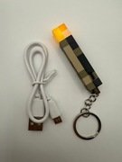 Brelok Minecraft pochodnia 3D USB pixelowy gadżet gracza