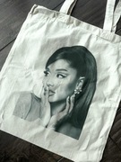 Torba tote bag Ariana grande black beige bawełna 