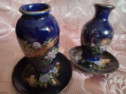 KOBALTOWE WAZONIKI szt.2 z podstawkami