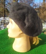 Piękny stylowy szary beret Fezko 56-58 100% wełnam made in Poland