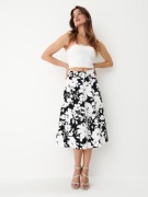 Bawełniana spódnica midi w kwiaty MOHITO