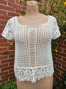 H&M bluzka ażurowa siateczka top koszulka narzutka r 38-40