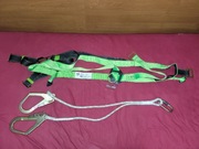 Szelki bhp wysokościowe REIS FBH-B uprząż + linka z hakami bhp IRUDEK 1m 