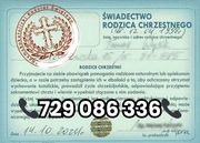 Cała Polska ~ Świadectwo rodzica chrzestnego 