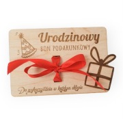 Grawerowana kartka urodzinowa Voucher Bon