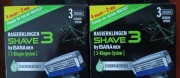 ISANA MEN - Gillette Mach 3 / wkłady do maszynki Shave 3 /  2x6 sztuk 