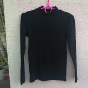 golf prążkowany czarny 128 cienki