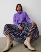 solejka ,,Oliver Bonas" plisowana midi spódnica wzór 36/S UK 8  /j.nowa
