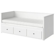 Łóżko IKEA HEMNES białe rozkładane + dwa materace