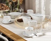 Porcelanowy Zestaw do kawy Chodzież dla 12 osób,  39 elementów, złoty