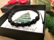 Bransoletka na święta męska kamień wulkaniczny lawa prezent pod choinkę 