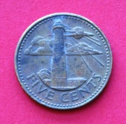 5  Centów  2001 r -     Barbados    Latarnia morska    