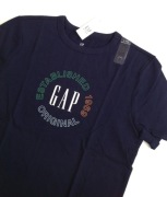 GAP T-shirt | koszulka z logo | granatowa | bawełna organiczna | 10 11 lat
