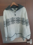 Sweter wzór norweski w stylu norweskim 50% wełny rozmiar XL