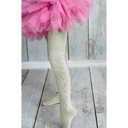 Bawełnie rajstopy bezowe gałązka dżety 68/74