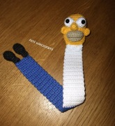 Homer Simpson zakładka do książki na szydełku prezent 