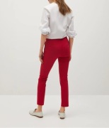 MANGO Spodnie skinny crop raspberry malinowe