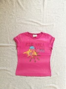 Koszulka różowa nadruk pasy Reporter