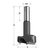 Wiertło CMT z chwytem cylindrycznym D-15 L-70 S-10