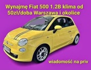 Fiat 500 do wynajęcia 1.2B klima. Biały lub żółty od 50zł/doba