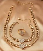 Zestaw Nowej biżuterii Naszyjnik + Bransoletka + Pierścionek