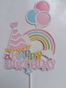 Topper na tort balony tęcza 