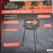 GRILL WĘGLOWY OGRODOWY OKRĄGŁY 33CM DUŻY RUSZT STABILNY