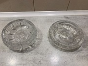 Popielnica popielniczka kryształowa PRL 2 sztuki fi 16 cm