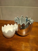 MISKA JAJKO JAJKA SKORUPKA WIELKANOC UNIKAT GLAMOUR SREBRNE BIAŁE HOME&YOU