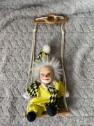 Stara marionetka porcelanowy kukiełka lalka klaun