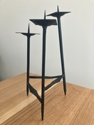 świecznik brutalistyczny trójramienny design lata 60-te brutalizm