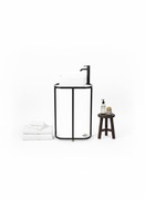 Stelaż pod umywalkę Loft 60x35cm - Konsola łazienkowa czarna metal