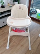 DZIECIĘCE KRZESEŁKO DO KARMIENIA 4W1 Z PASAMI TACKA BEŻOWE