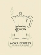 Plakat Kawiarka Line Art – Minimalistyczny Plakat do Kuchni 30x40 cm