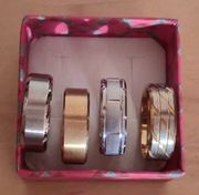 Obrączka 4 sztuki w jednej cenie, kolor srebrny i złoty 