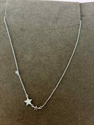 srebrny łańcuszek z gwiazdkami, 44cm