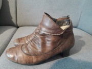 Botki skórzane 40 brąz wiosenne, przedwiośnie