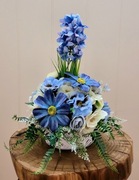 Stroik z hiacyntem i bratkami obciążony dekoracja do domu lub na grób 