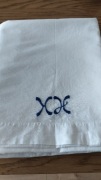 Tradycyjne ekskluzywne prześcieradło 130x260 haftowany monogram