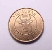 Islandia 10 aurar 1981 ŁADNA!