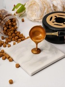 Zestaw Wosk lak do pieczęci złoty + podgrzewacz i łyżka do laku