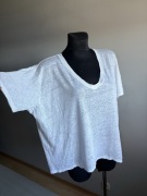 H&M biała bluzka damska t-shirt Iniana 100 % len plus size XXL
