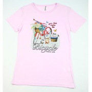 T-Shirt Koszulka Damska Krótki Rękaw Jasny Fiolet rozm. XL